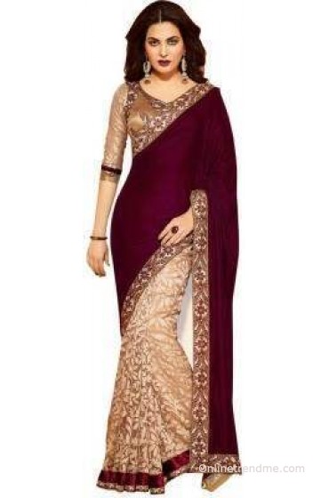 Leela Fashion Embriodered Bollywood Handloom Velvet Sari Leela Fashion Embriodered Bollywood Handloom Velvet Sari